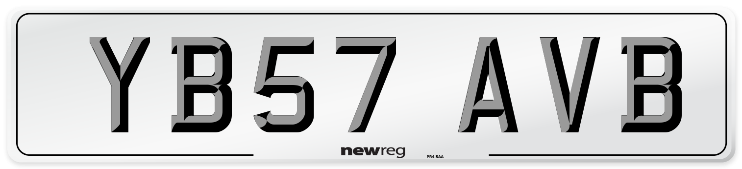 YB57 AVB Number Plate from New Reg
